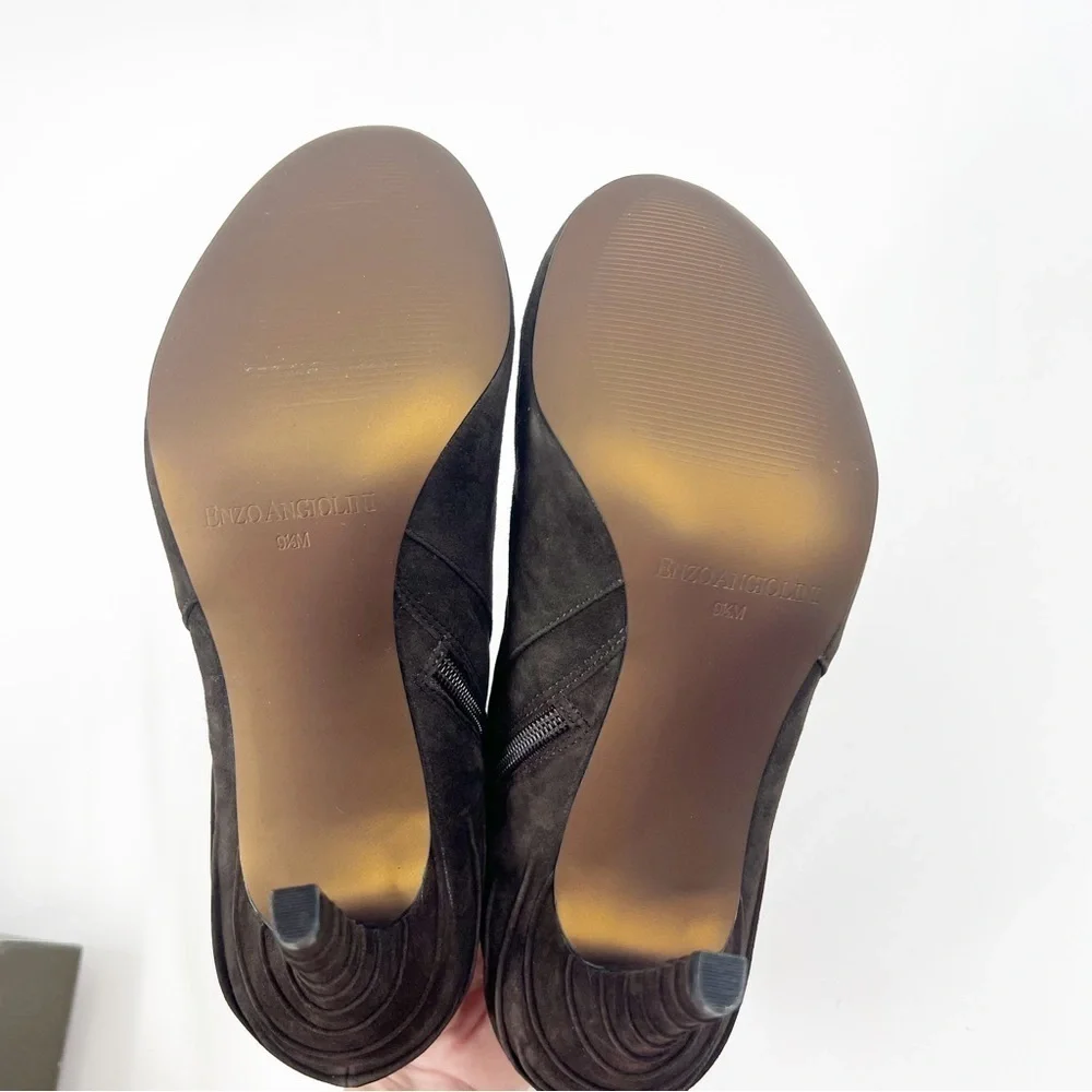 ✅ NWB Enzo Angiolini‎ Eahaver Ankle SUEDE Boots BROWN SIZE 9.5